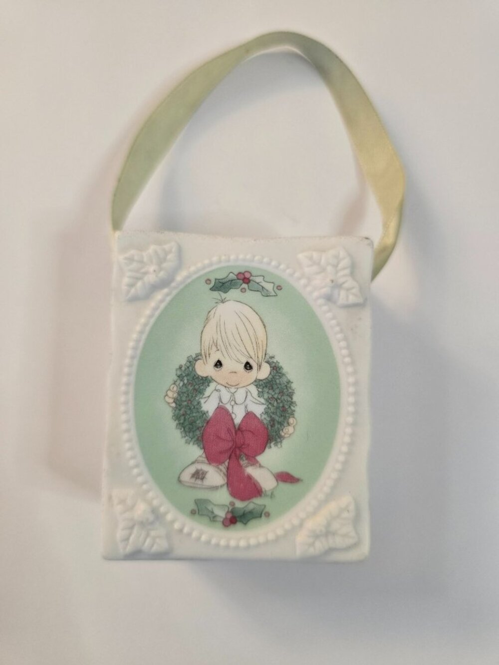VTG Precious Moments Enesco Miniature Mini Porcelain Gift Bag "Friends" Figurine